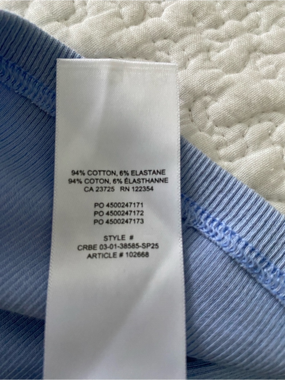 Aritzia HomeStretch™ Rib Tune
Stretchy ribbed cotton t-shirt Light Blue - Picture 7 of 9